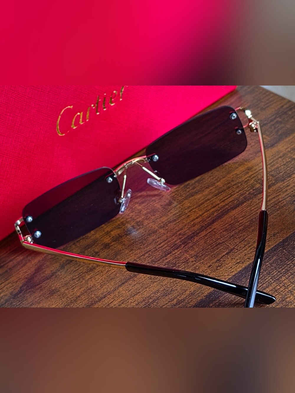 Cartier Men's Rimless Sunglasses - Picture 4 of 4